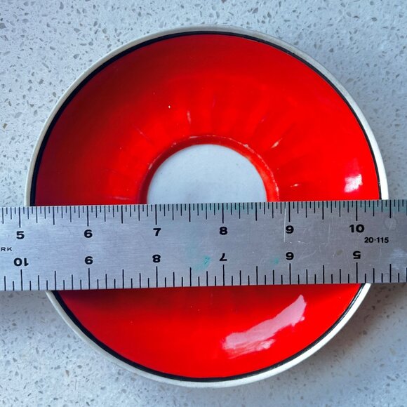 Orange & White Ceramic Saucer Plate 5.5 Inches diameter vintage - Picture 2 of 4